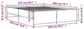 ΠΛΑΙΣΙΟ ΚΡΕΒΑΤΙΟΥ ΓΚΡΙ SONOMA 150X200 ΕΚ. ΕΠΕΞ. ΞΥΛΟ &amp; ΜΕΤΑΛΛΟ 3279885