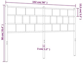 Κεφαλάρι Λευκό 135 εκ. Μεταλλικό - Λευκό