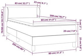 ΚΡΕΒΑΤΙ BOXSPRING ΜΕ ΣΤΡΩΜΑ ΣΚΟΥΡΟ ΓΚΡΙ 80X200 ΕΚ. ΒΕΛΟΥΔΙΝΟ 3127338