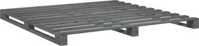 vidaXL Πλαίσιο Κρεβατιού με Κεφαλάρι Γκρι 200x200 εκ. Μασίφ Πεύκο