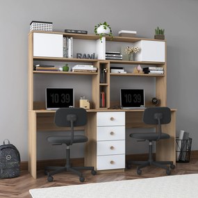 Γραφείο Καρυδί / Λευκό ECRON 180x50x166.3