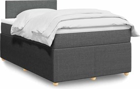 vidaXL Κρεβάτι Boxspring με Στρώμα Σκούρο Γκρι 120x200 εκ. Υφασμάτινο