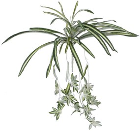 SPIDER PLANT 78217 Τεχνητό Φυτό Χλωρόφυτο - Μπουκέτο Διακοσμητικών Φυτών - Κλαδιών με Φύλλωμα Πράσινο - Κίτρινο - Λευκό Υ60cm