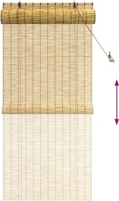 vidaXL Ρόλερ (στόρι) Φυσικό 100 x 220 cm Καλάμι