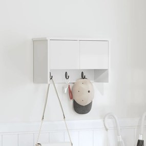 vidaXL Τοίχου Κρεμάστρα Λευκό 50 x 20 x 30 εκ. Επεξεργασμένο ξύλο