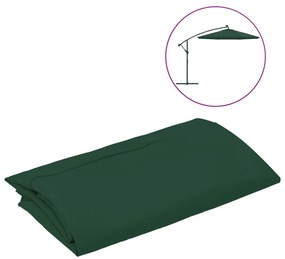 vidaXL Ύφασμα Ανταλλακτικό για Κρεμαστή Ομπρέλα Πράσινο 350 εκ.