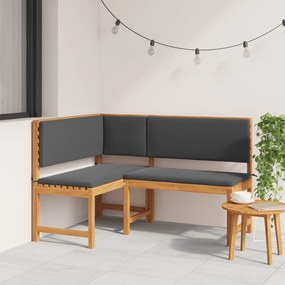 vidaXL Γωνιακή Παγκάκι Κήπου με Μαξιλάρια 140x100x91 εκ Μασίφ Ξύλο Ακακίας