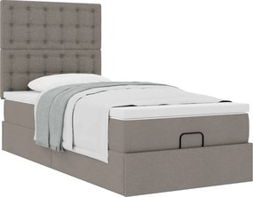 vidaXL Οθωμανικό κρεβάτι με στρώμα Taupe 80x200cm ύφασμα