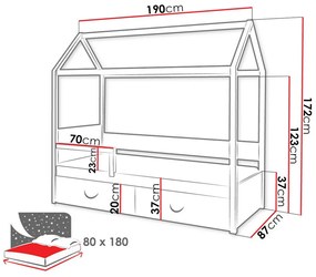 Κρεβάτι Henderson 132, Μονόκλινο, Άσπρο, 80x180, Ξύλο, Τάβλες για Κρεβάτι, 87x190x172cm, 49 kg, Ξύλο: Πεύκο | Epipla1.gr