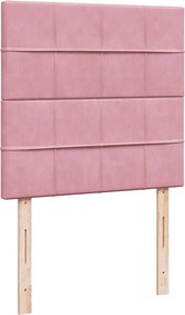 vidaXL Κρεβάτι Boxspring με Στρώμα Ροζ 80 x 200 εκ. Βελούδινο