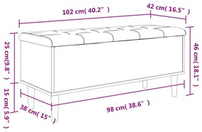 Παγκάκι Αποθήκευσης Γκρι Σκυροδεμ. 102x42x46 εκ. Επεξεργ. Ξύλο - Γκρι