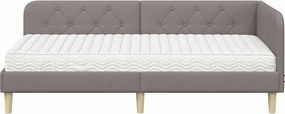 vidaXL Κρεβάτι Γωνίας Taupe 90 x 190 cm ύφασμα