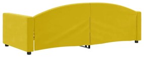 Καναπές Κρεβάτι Κίτρινος 90 x 200 εκ. Βελούδινος - Κίτρινο