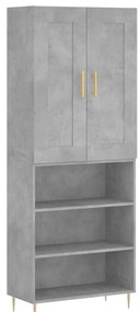 vidaXL Ντουλάπι Γκρι Σκυροδέματος 69,5x34x180 εκ. Επεξεργασμένο Ξύλο