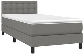 ΚΡΕΒΑΤΙ BOXSPRING ΜΕ ΣΤΡΩΜΑ ΣΚΟΥΡΟ ΓΚΡΙ 90X190 ΕΚ. ΥΦΑΣΜΑΤΙΝΟ 3140338