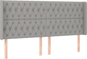 vidaXL Κρεβάτι Boxspring με Στρώμα &amp; LED Αν.Γκρι 200x200εκ. Υφασμάτινο