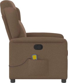 vidaXL Πολυθρόνα Μασάζ Ανακλινόμενη Καφέ Υφασμάτινη