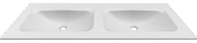 Νιπτήρας Ένθετος Επίπλου Διπλός Anim 120 BDVIV122WH46 120,5x46,5x12cm White Karag Τεχνογρανίτης