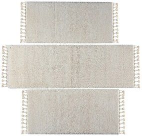Χαλιά Κρεβατοκάμαρας (Σετ 3τμχ) Polcarpet Silky Shaggy Beige