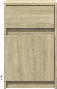 vidaXL Κομοδίνο με Φώτα LED Sonoma Δρυς Επεξεργασμένο Ξύλο