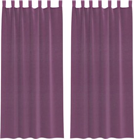 vidaXL Κουρτίνες Voile με Θηλιές 2 τεμ. Μωβ 140x225 εκ.