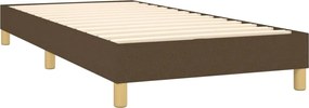 vidaXL Κρεβάτι Boxspring με Στρώμα Σκούρο Καφέ 90x190 εκ. Υφασμάτινο