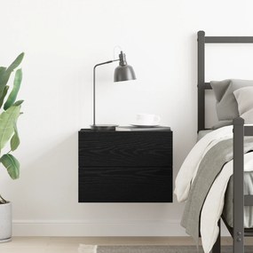vidaXL Κομοδίνο Μαύρο Δρύς 40x30x30 εκ Επεξεργασμένο Ξύλο