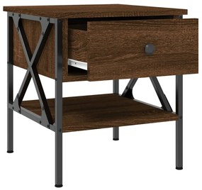 vidaXL Κομοδίνα 2 τεμ Καφέ Δρυς 40x42x45 εκ. από Επεξεργασμένο Ξύλο