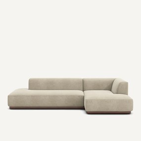 Καναπές γωνιακός δεξιός XL από λινό βελούδο, JACOPO
