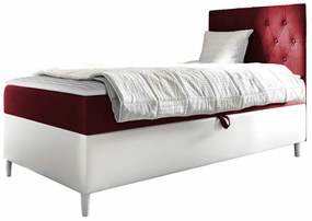Κρεβάτι continental Baltimore 171, Μονόκλινο, Continental, Κόκκινο, 90x200, Οικολογικό δέρμα, Ταπισερί, Τάβλες για Κρεβάτι, 92x208x115cm, 65 kg