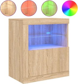 vidaXL Ντουλάπι με LED Sonoma Δρυς 60,5x37x67 εκ.