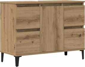 vidaXL Ντουλάπι Νιπτήρα τεχνίτης Δρυς 80 x 33 x 60 εκ