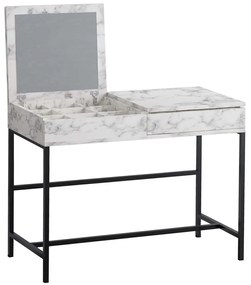 Τουαλέτα Με Καθρέπτη Linda 793ELG4106 100x75x45cm Marble Effect White-Black