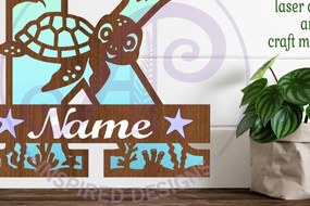 Σετ των 2 Intra απο ξύλο plywood 3mm-4mm πάχος – Μονόγραμμα κεφαλαιουχικής χελώνας Κεφάλαιο Κ Δίασταση 20x20 cm INTRAFABR-94204335