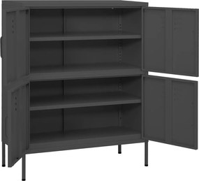 vidaXL Ντουλάπι Αποθήκευσης Ανθρακί 80 x 35 x 101,5 εκ. από Ατσάλι