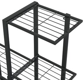 vidaXL Ανθοστήλη με Ρόδες Μαύρη 94,5 x 25 x 92,5 εκ. Μεταλλική
