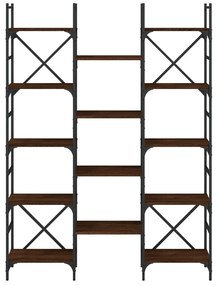 vidaXL Βιβλιοθήκη Καφέ Δρυς 127,5x28,5x172,5 εκ. Επεξεργασμένο Ξύλο