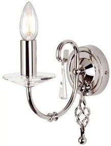 Απλίκα Φωτιστικό Τοίχου 1xE14 Κρύσταλλο Κ9 Aegean Elstead Lighting-AG1-POL-NICKEL-Νίκελ Ματ AG1-POL-NICKEL