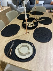 Stewehome Σετ 7 τεμαχίων οβάλ σουπλά και καλάθι από γιούτα 41x31 cm