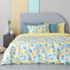 Σεντόνια Υπέρδιπλα (Σετ) Palamaiki Fashion FL6187 Πετρόλ,Κίτρινο ΧΩΡΙΣ ΛΑΣΤΙΧΟ 240x260