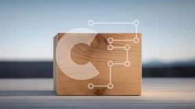 Intra Συλλεκτικό Ξύλινο Παζλ Plywood  4mm - Ξύλινο μπλοκ στο τραπέζι με φόντο μπλε του ουρανού Σε Ξύλινο Κουτί - Διαστάσεις Puzzle: 10x10 cm – 25 κομμάτια
