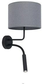 Απλίκα Φωτιστικό Τοίχου 1xE27 1xG9 Γκρι Ύφασμα Reading Light Hotel Plus 9071 Nowodvorski 9071 Γκρι