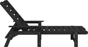 vidaXL Ξαπλώστρα Μαύρο HDPE