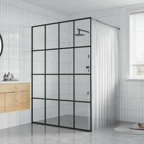 vidaXL Διαχωριστικό Ντουζιέρας 140 x 195 εκ. από Διάφανο Ψημένο Γυαλί