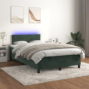 ΚΡΕΒΑΤΙ BOXSPRING ΜΕ ΣΤΡΩΜΑ &amp; LED ΣΚ. ΠΡΑΣΙΝΟ 120X190ΕΚ ΒΕΛΟΥΔΟ 3270162