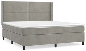 ΚΡΕΒΑΤΙ BOXSPRING ΜΕ ΣΤΡΩΜΑ ΑΝΟΙΧΤΟ ΓΚΡΙ 160X200 ΕΚ. ΒΕΛΟΥΔΙΝΟ 3132627