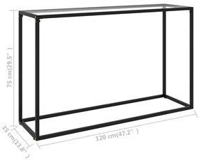 Τραπέζι Κονσόλα Διαφανές 120 x 35 x 75 εκ. από Ψημένο Γυαλί - Διαφανές