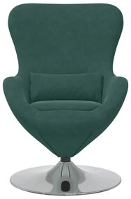 vidaXL Πολυθρόνα Αυγού Dark Green Βελούδο