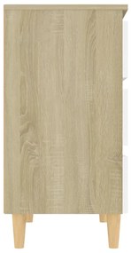 vidaXL Συρταριέρα Λευκό / Sonoma Δρυς 60 x 35 x 69 εκ. από Μοριοσανίδα