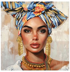 Πίνακας σε καμβά Turban Ι 3D Inart 80x3x80εκ